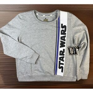 Disney Parks Star Wars Sweatshirt Pullover Gray Graphic Print Women Sz XL NWT